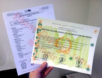 Diplome Master - Fake Diploma Sample from France